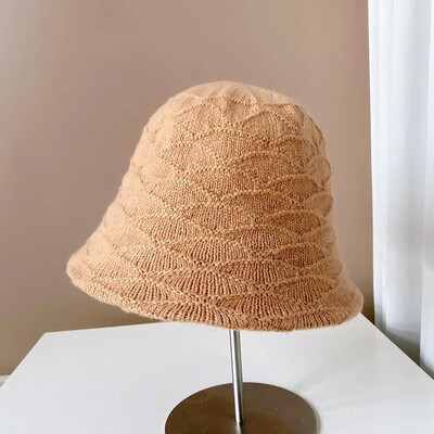 MAXSITI U Ziemas siltas kausa cepures sievietēm Bieza adīta zvejnieka cepure Panamas cepures Moderna dizaina vilnas peldcepure