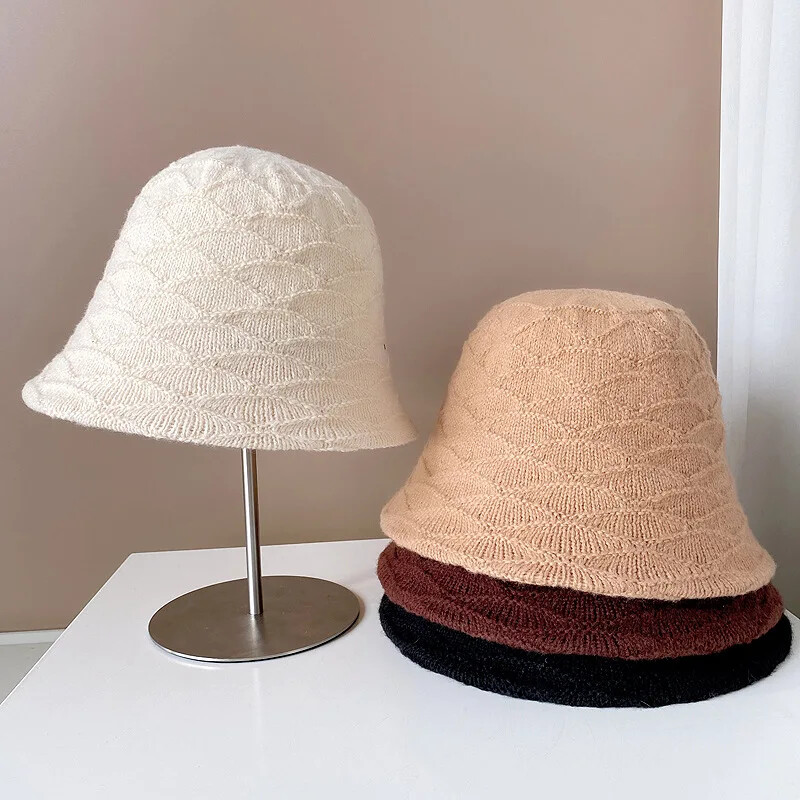 MAXSITI U Ziemas siltas kausa cepures sievietēm Bieza adīta zvejnieka cepure Panamas cepures Moderna dizaina vilnas peldcepure