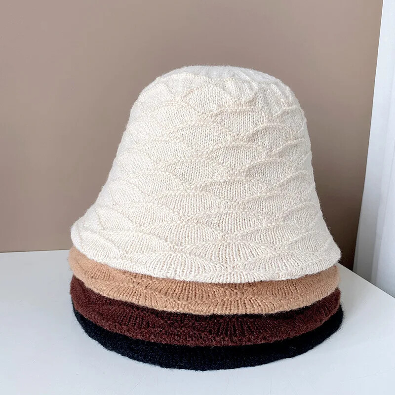 MAXSITI U Ziemas siltas kausa cepures sievietēm Bieza adīta zvejnieka cepure Panamas cepures Moderna dizaina vilnas peldcepure