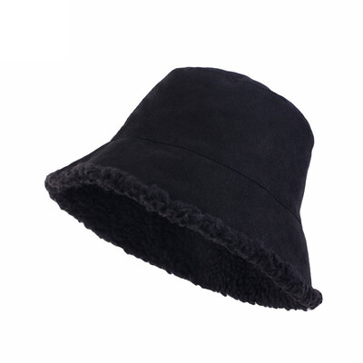Reverzibilni šešir od umjetnog krzna Ženske zimske ribarske kape od samta Bob kapa od flisa od janjeće vune, debela panama kapa s poklopcem na vjetru otporna na vjetar
