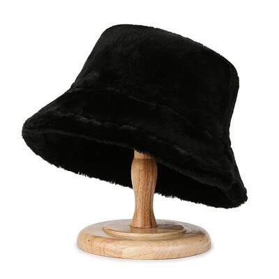 Pălărie cu găleată din blană pufoasă pentru femei de modă, iarnă, caldă, moale, de pluș, pescar, pălărie Panama, femeie, vintage, cu capotă de soare, viziere Gorro