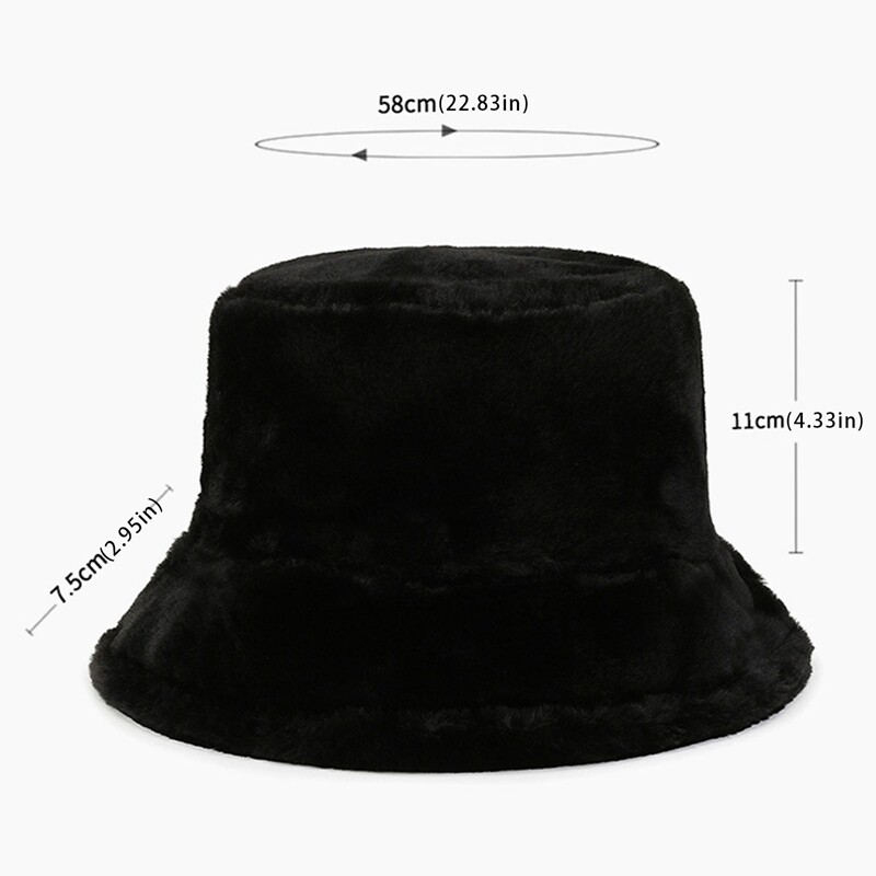 Pălărie cu găleată din blană pufoasă pentru femei de modă, iarnă, caldă, moale, de pluș, pescar, pălărie Panama, femeie, vintage, cu capotă de soare, viziere Gorro