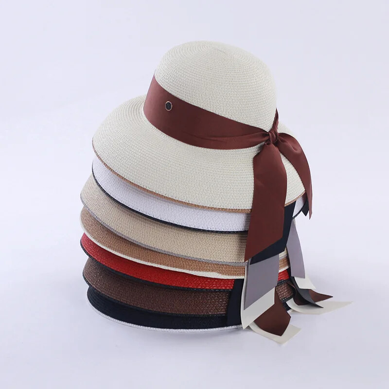 Șapcă femeie pălărie de plajă pălărie de găleată în stil Hepburn pălărie de vară cu design retro de călătorie cu protecție solară pălărie de paie parasolar pălărie de pescar cască de soare