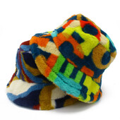 Pălărie cu găleți pentru femei, cu blană artificială, pufoasă, iarnă, pălării calde, litere, colorate, pălării cu găleată de lux, tip hiphop, șapci de pescuit, suflantă