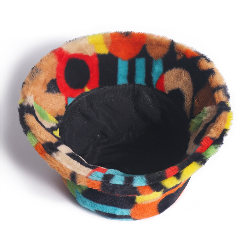 Pălărie cu găleți pentru femei, cu blană artificială, pufoasă, iarnă, pălării calde, litere, colorate, pălării cu găleată de lux, tip hiphop, șapci de pescuit, suflantă