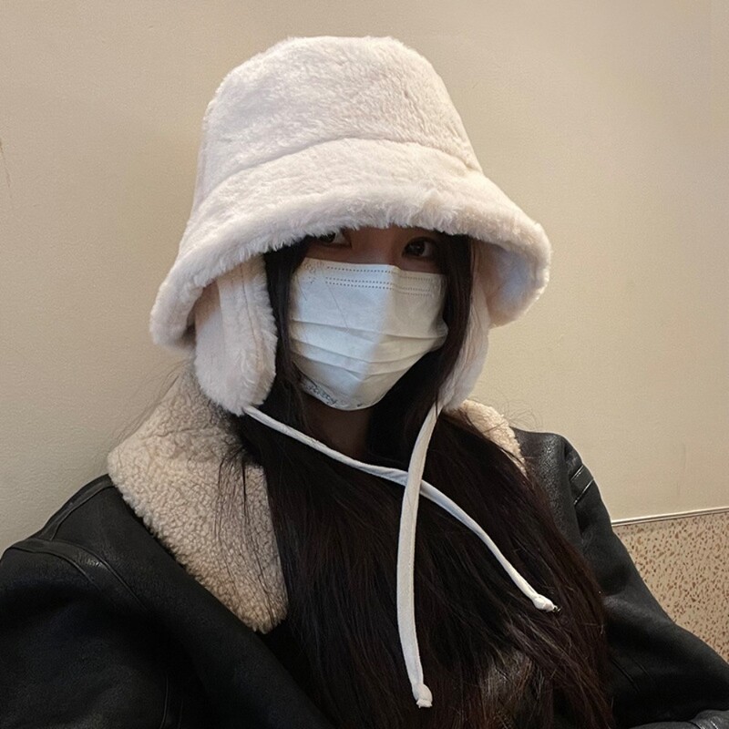Pălărie caldă de iarnă Protecție urechi Pălărie caldă de iarnă Țesătură de bumbac detașabilă Pălărie de drumeție Pălărie cu găleată din blană