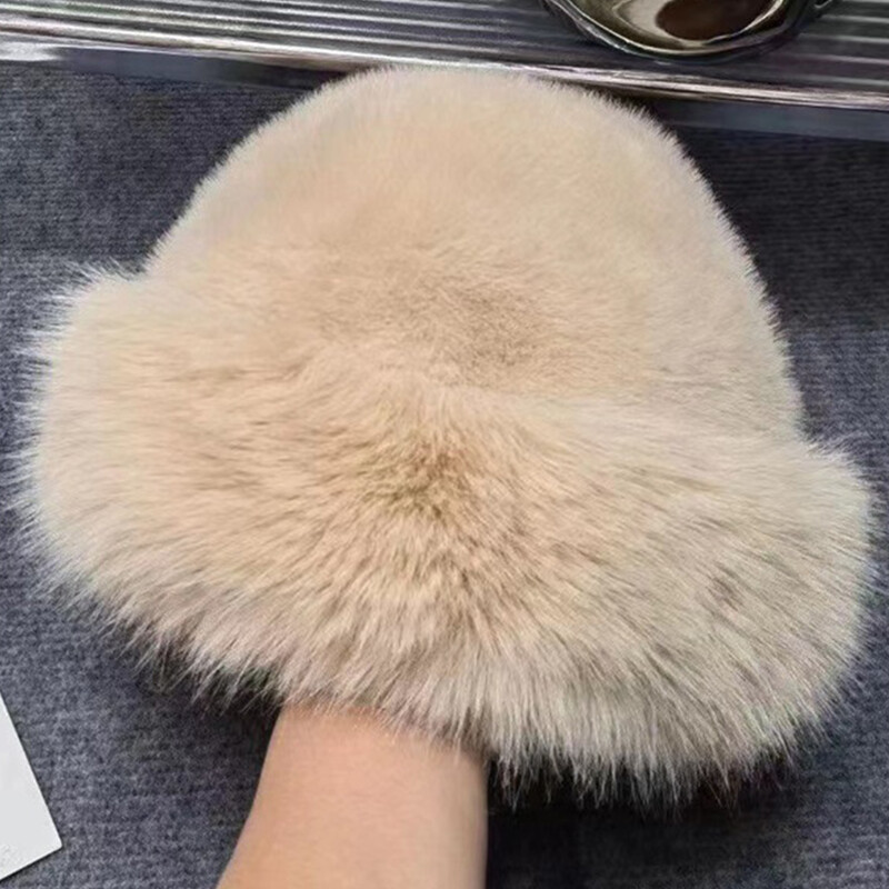 Pălărie de găleată cu blană artificială, nouă, lungă, de iarnă, pentru femei, bărbați, moale, pufoasă, îngroșată, caldă, Panama, pălării de pescar din blană artificială