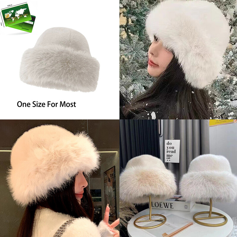 Pălărie de găleată cu blană artificială, nouă, lungă, de iarnă, pentru femei, bărbați, moale, pufoasă, îngroșată, caldă, Panama, pălării de pescar din blană artificială
