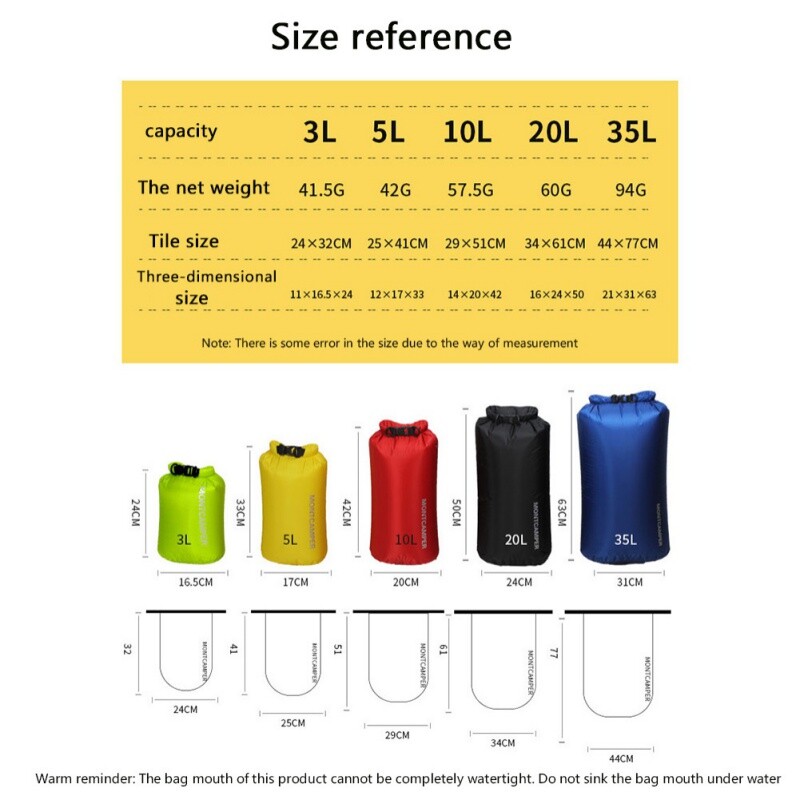 Geantă uscată 30D impermeabilă, nailon, ultraușoară, înot, trekking, saci de depozitare, navigație, canotaj, rezistență la apă, pentru camping plută