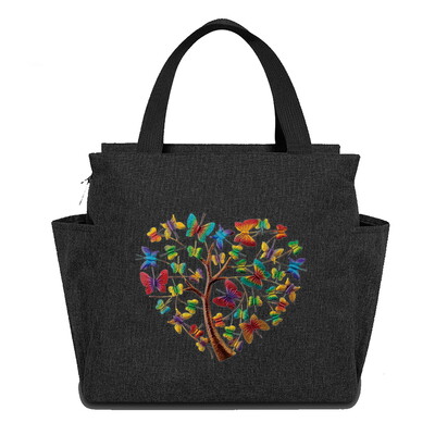 Geantă reutilizabilă cutie de prânz pentru copii Genți de tote izolate Seria de imprimare cu fluturi impermeabilă Picnic în aer liber Hi-Q