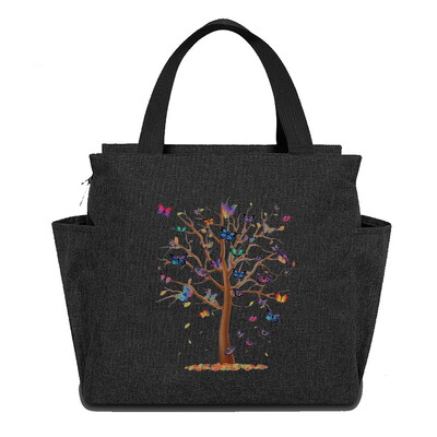 Geantă reutilizabilă cutie de prânz pentru copii Genți de tote izolate Seria de imprimare cu fluturi impermeabilă Picnic în aer liber Hi-Q