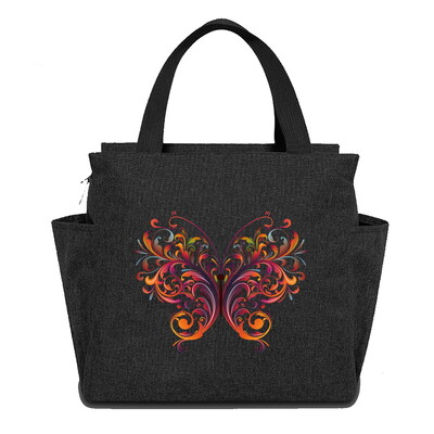 Geantă reutilizabilă cutie de prânz pentru copii Genți de tote izolate Seria de imprimare cu fluturi impermeabilă Picnic în aer liber Hi-Q