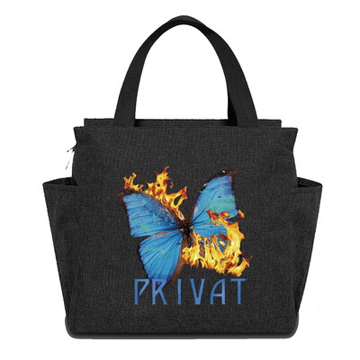 Geantă reutilizabilă cutie de prânz pentru copii Genți de tote izolate Seria de imprimare cu fluturi impermeabilă Picnic în aer liber Hi-Q