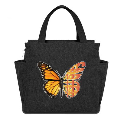 Geantă reutilizabilă cutie de prânz pentru copii Genți de tote izolate Seria de imprimare cu fluturi impermeabilă Picnic în aer liber Hi-Q