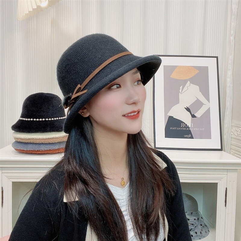 Uvijeni cilindar Jesenski i zimski tanki japanski modni šešir s šiltom za zaštitu od sunca