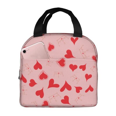 Pielāgota, melna zila plaša sirsniņu raksta pusdienu soma sievietēm vēsāka, termiski izolēta pusdienu kaste bērniem skolas pārtikas piknika somas