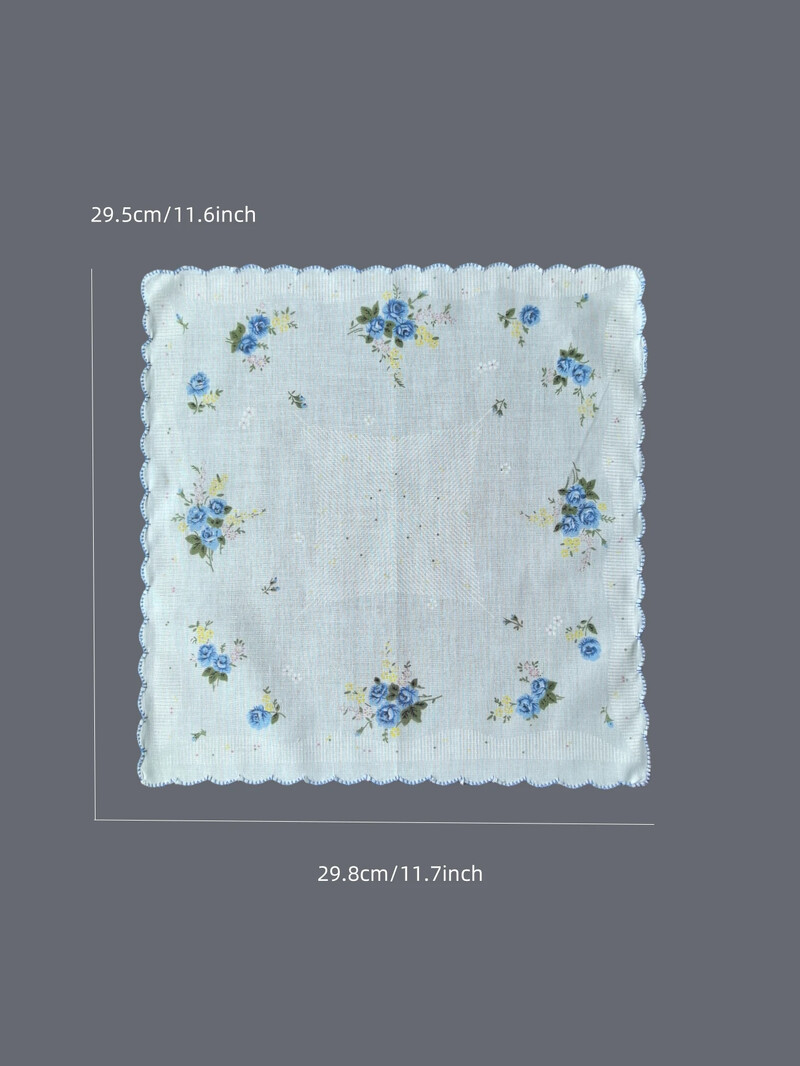 Batistă din bumbac cu senzație subțire pentru femei, Batista imprimată, Retro 3 buc, 11,6 inci