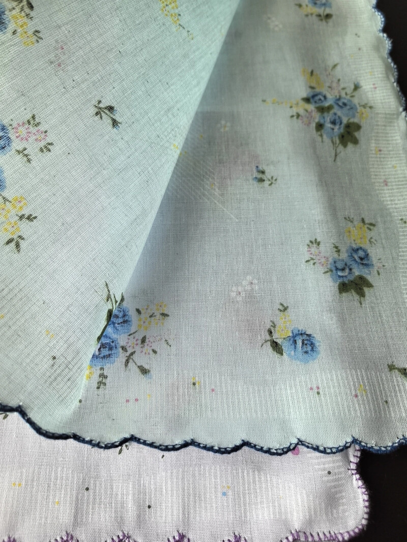 Batistă din bumbac cu senzație subțire pentru femei, Batista imprimată, Retro 3 buc, 11,6 inci