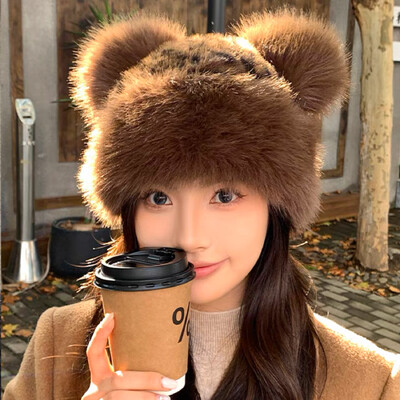 2024 Pălării pufoase cu găleată din blană artificială, femei, blană de iepure, căldură groasă, din pluș, pălărie de iarnă, moda doamnă, șapcă de pescar cu blană de lux Panama Y2k