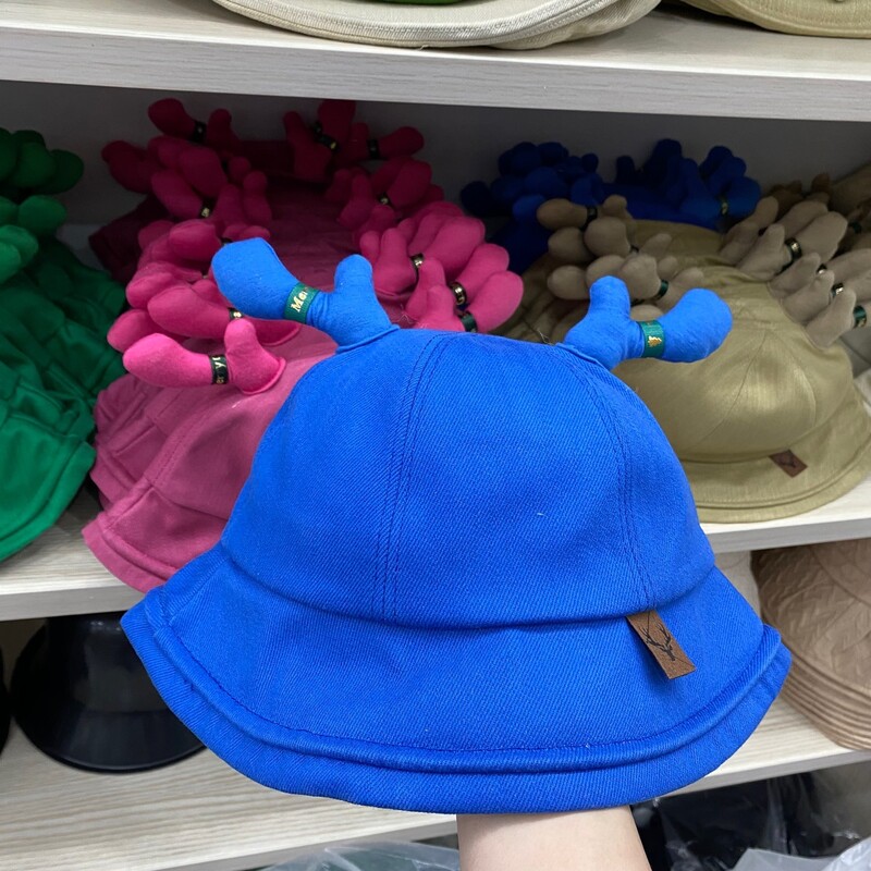 Pălării de găleată cu corn de căprior drăguț din desene animate 2024 cu pălărie de soare ușoară pliabilă de vară, șepci de pescuit pentru femei, bărbați, adolescenți, adulți