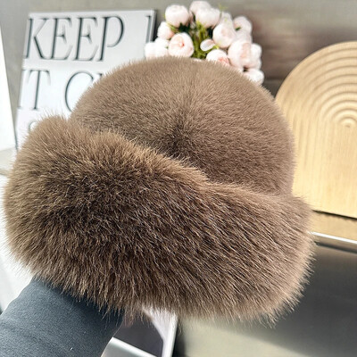 Jauns stils Viltus lapsas ūdeles kažokādas cepures Super mīkstas sieviešu ziemas mākslīgās kažokādas cepure Kokvilnas odere Silta krievu modes slēpošanas pupiņas plīša cieta