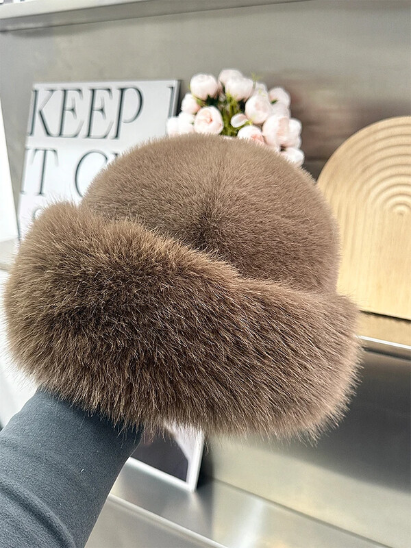 Jauns stils Viltus lapsas ūdeles kažokādas cepures Super mīkstas sieviešu ziemas mākslīgās kažokādas cepure Kokvilnas odere Silta krievu modes slēpošanas pupiņas plīša cieta