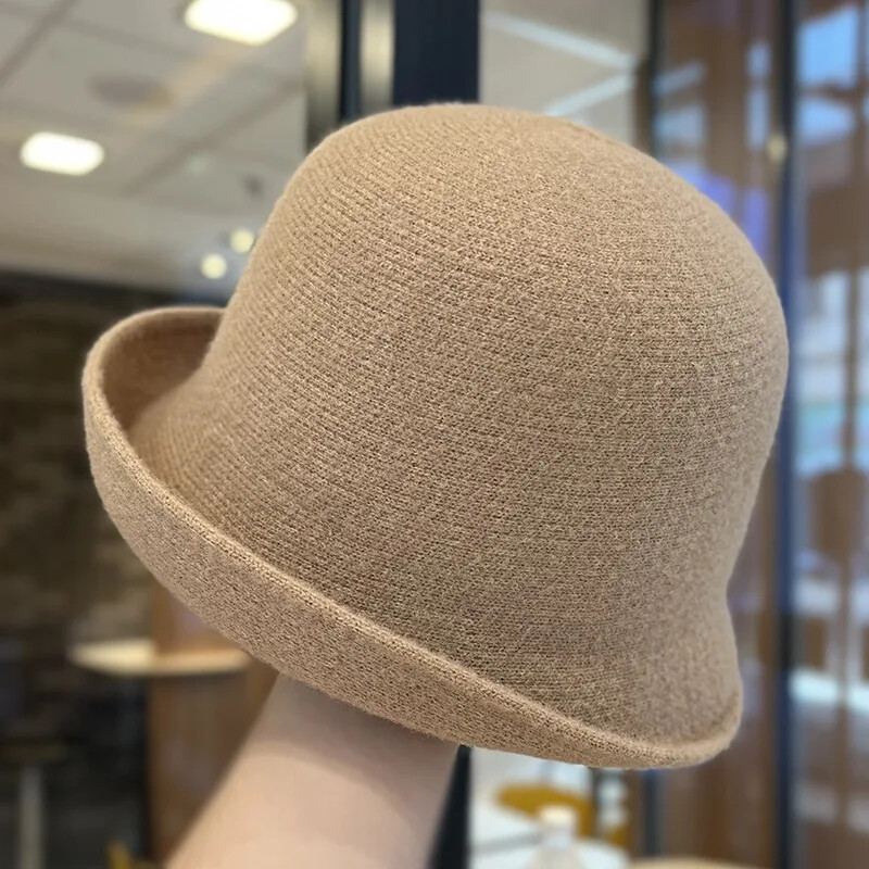 2024 Toamnă Iarnă Lână Cașmir Pălării pentru Femei Fată Culoare Solidă Moale Cald Elegantă Pălărie de găleată Fedoras Pălării de petrecere pentru cadou mamei