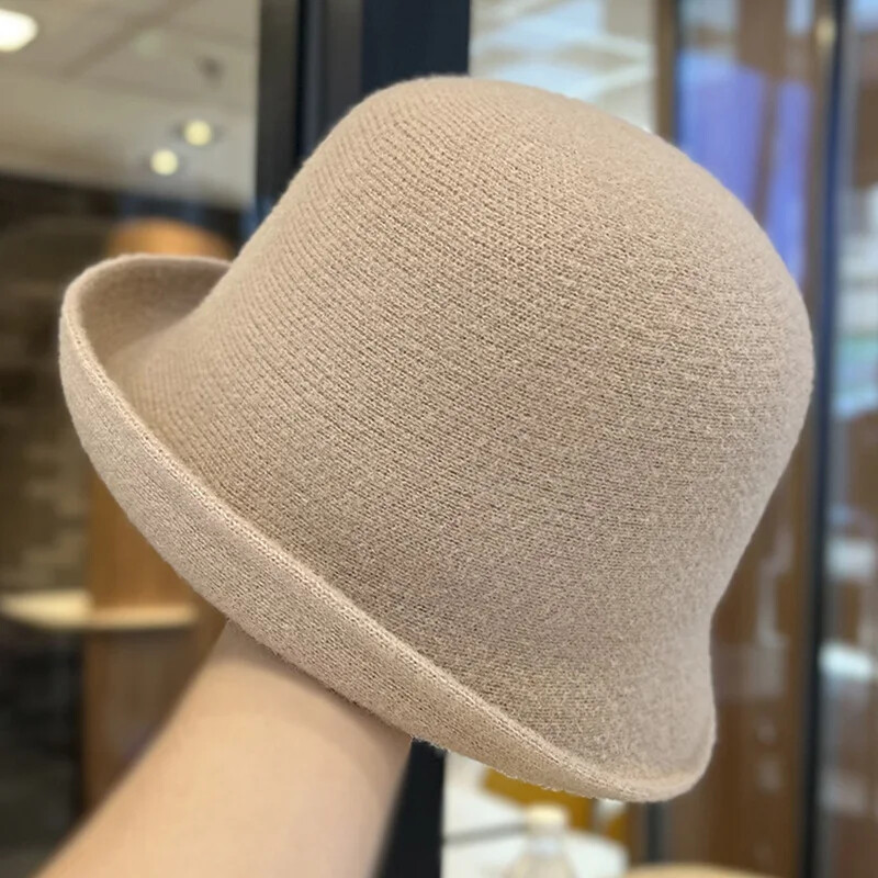 2024 Toamnă Iarnă Lână Cașmir Pălării pentru Femei Fată Culoare Solidă Moale Cald Elegantă Pălărie de găleată Fedoras Pălării de petrecere pentru cadou mamei