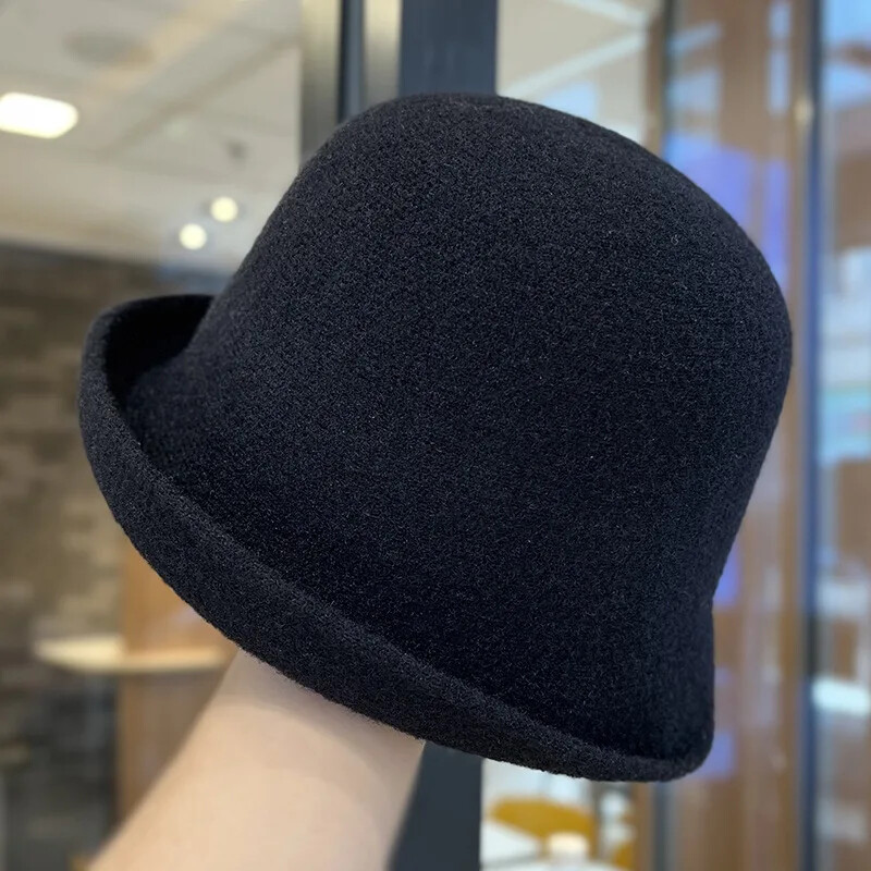 2024 Toamnă Iarnă Lână Cașmir Pălării pentru Femei Fată Culoare Solidă Moale Cald Elegantă Pălărie de găleată Fedoras Pălării de petrecere pentru cadou mamei