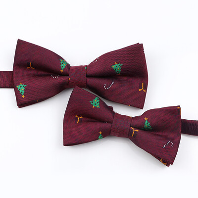 Muška božićna leptir mašna Visokokvalitetni jacquard tkani crveno plavi komplet leptir mašna roditelj-dijete Festivalska tema Djed Božićnjak Dodatak za kravatu