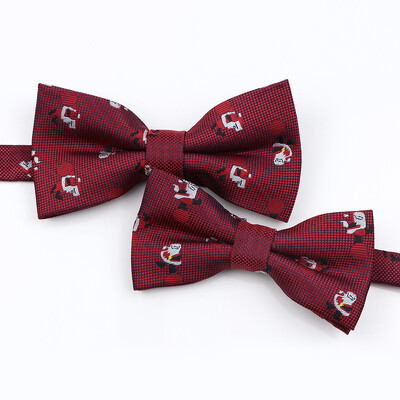 Muška božićna leptir mašna Visokokvalitetni jacquard tkani crveno plavi komplet leptir mašna roditelj-dijete Festivalska tema Djed Božićnjak Dodatak za kravatu