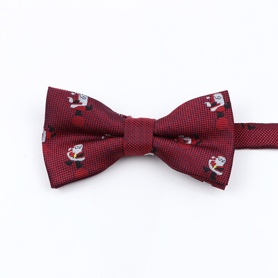 Muška božićna leptir mašna Visokokvalitetni jacquard tkani crveno plavi komplet leptir mašna roditelj-dijete Festivalska tema Djed Božićnjak Dodatak za kravatu