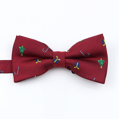 Muška božićna leptir mašna Visokokvalitetni jacquard tkani crveno plavi komplet leptir mašna roditelj-dijete Festivalska tema Djed Božićnjak Dodatak za kravatu