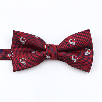 Muška božićna leptir mašna Visokokvalitetni jacquard tkani crveno plavi komplet leptir mašna roditelj-dijete Festivalska tema Djed Božićnjak Dodatak za kravatu