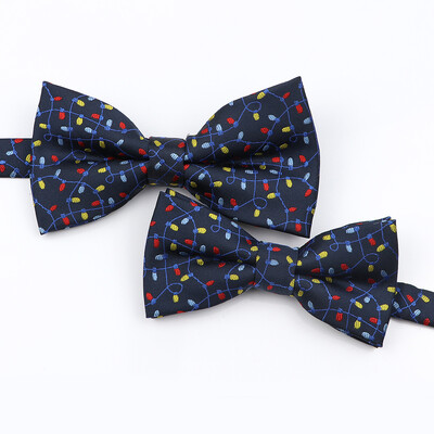 Muška božićna leptir mašna Visokokvalitetni jacquard tkani crveno plavi komplet leptir mašna roditelj-dijete Festivalska tema Djed Božićnjak Dodatak za kravatu