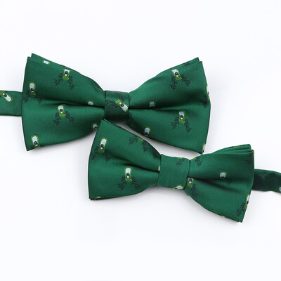 Muška božićna leptir mašna Visokokvalitetni jacquard tkani crveno plavi komplet leptir mašna roditelj-dijete Festivalska tema Djed Božićnjak Dodatak za kravatu