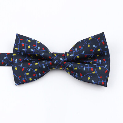 Muška božićna leptir mašna Visokokvalitetni jacquard tkani crveno plavi komplet leptir mašna roditelj-dijete Festivalska tema Djed Božićnjak Dodatak za kravatu