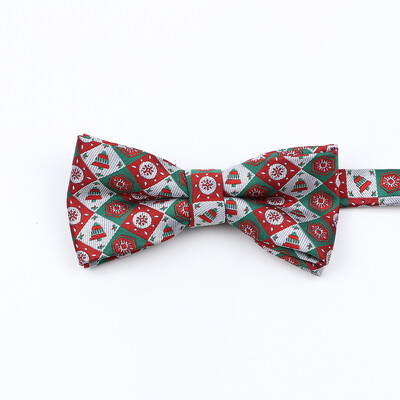 Muška božićna leptir mašna Visokokvalitetni jacquard tkani crveno plavi komplet leptir mašna roditelj-dijete Festivalska tema Djed Božićnjak Dodatak za kravatu