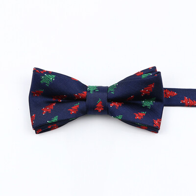 Muška božićna leptir mašna Visokokvalitetni jacquard tkani crveno plavi komplet leptir mašna roditelj-dijete Festivalska tema Djed Božićnjak Dodatak za kravatu