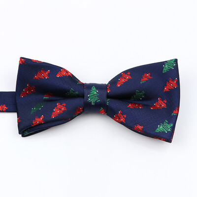 Muška božićna leptir mašna Visokokvalitetni jacquard tkani crveno plavi komplet leptir mašna roditelj-dijete Festivalska tema Djed Božićnjak Dodatak za kravatu