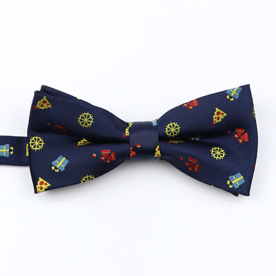 Muška božićna leptir mašna Visokokvalitetni jacquard tkani crveno plavi komplet leptir mašna roditelj-dijete Festivalska tema Djed Božićnjak Dodatak za kravatu