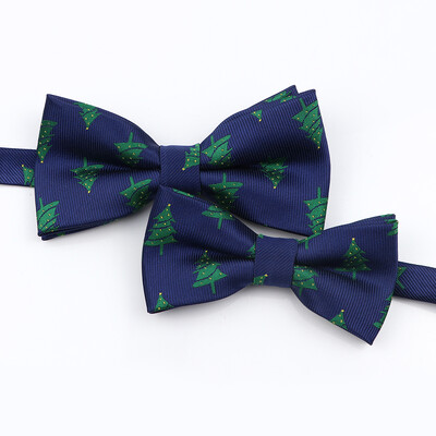 Muška božićna leptir mašna Visokokvalitetni jacquard tkani crveno plavi komplet leptir mašna roditelj-dijete Festivalska tema Djed Božićnjak Dodatak za kravatu