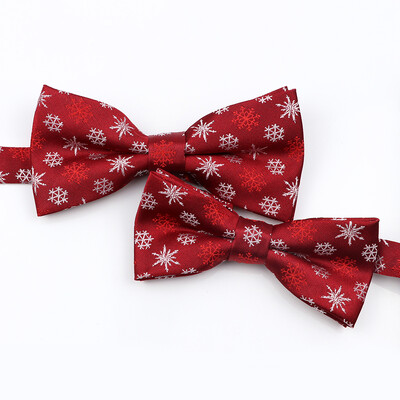 Muška božićna leptir mašna Visokokvalitetni jacquard tkani crveno plavi komplet leptir mašna roditelj-dijete Festivalska tema Djed Božićnjak Dodatak za kravatu