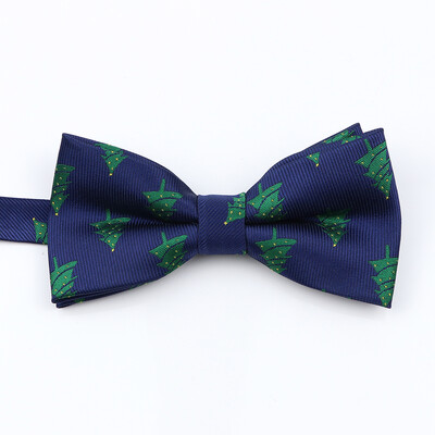 Muška božićna leptir mašna Visokokvalitetni jacquard tkani crveno plavi komplet leptir mašna roditelj-dijete Festivalska tema Djed Božićnjak Dodatak za kravatu