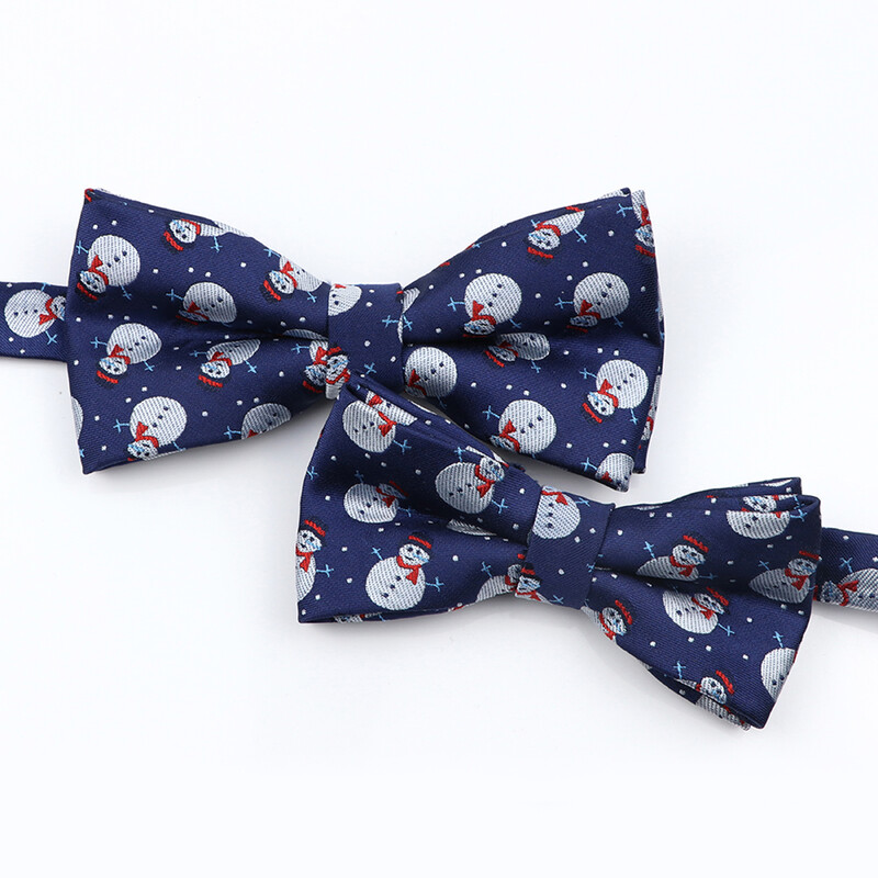 Muška božićna leptir mašna Visokokvalitetni jacquard tkani crveno plavi komplet leptir mašna roditelj-dijete Festivalska tema Djed Božićnjak Dodatak za kravatu