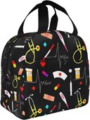 Asistentă, geantă de prânz izolată, reutilizabilă, cutie de prânz portabilă, rezistentă la scurgeri, cu buzunare laterale, răcitor termic, cutie bento pentru picnic de muncă, călătorii