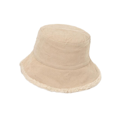 Toamnă Iarnă Pălărie nouă de pescar Copii Lână de miel îngroșată pe două fețe Moda japoneză Căldură de stradă Pălărie de bazin Găleată din velur