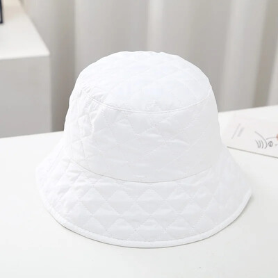 Pălărie cu găleată neagră de iarnă pentru femei, șapcă cu găleată în carouri, în aer liber, coreeană, ultra ușoară, din bumbac, pălărie de pescar, elegantă, portabilă