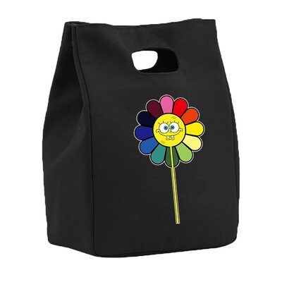 Saci de prânz din pânză termică pentru femei Geantă frigorifică Prânz izolat Bento Pachet Pungă de picnic cu mâncare Saci de prânz cu model de margarete pentru muncă