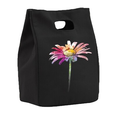 Saci de prânz din pânză termică pentru femei Geantă frigorifică Prânz izolat Bento Pachet Pungă de picnic cu mâncare Saci de prânz cu model de margarete pentru muncă